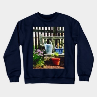 Watering Can and Blue Basket Crewneck Sweatshirt